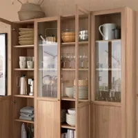 Dulap cu polițe Ikea Billy/Oxberg 202 x 160 x 30 / MDF / Stejar photo 5