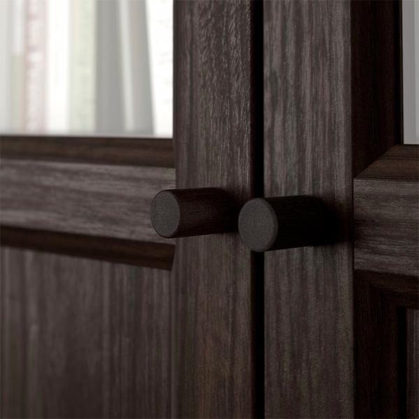 Шкаф с полками Ikea Billy/Oxberg 202 x 160 x 30см / МДФ / Темно Коричневый photo 2