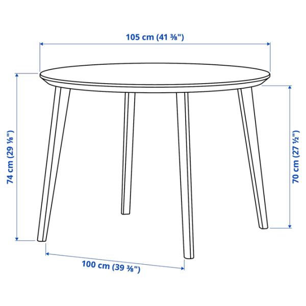 Обеденные стол со стульями Ikea Lisabo Круглая / МДФ / Ясеневый Шпон photo 8