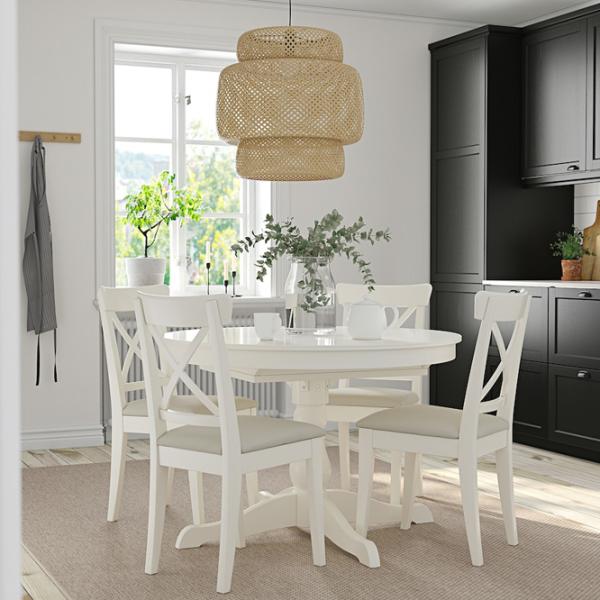 Обеденные стол со стульями Ikea Ingatorp/Ingolf/Hallarp Круглая / ДСП / Белый photo 6