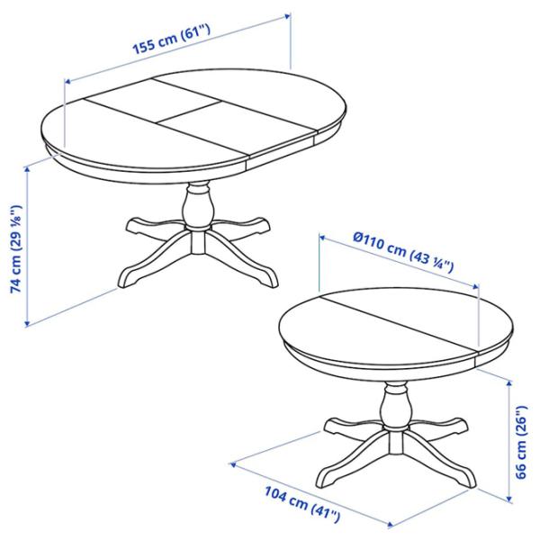 Обеденные стол со стульями Ikea Ingatorp/Ingolf/Hallarp Круглая / ДСП / Белый photo 7