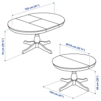 Обеденные стол со стульями Ikea Ingatorp/Ingolf/Hallarp Круглая / ДСП / Белый photo 7