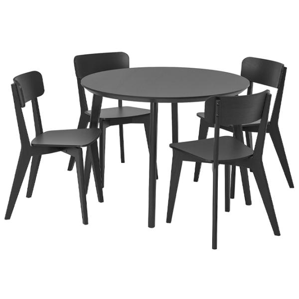 Обеденные стол со стульями Ikea Lisabo Круглая / МДФ / Черный photo 1 Обеденные стол со стульями Ikea Lisabo Круглая / МДФ / Черный photo 1