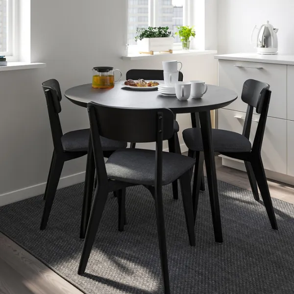 Обеденные стол со стульями Ikea Lisabo Круглая / МДФ / Черный photo 4 Обеденные стол со стульями Ikea Lisabo Круглая / МДФ / Черный photo 4