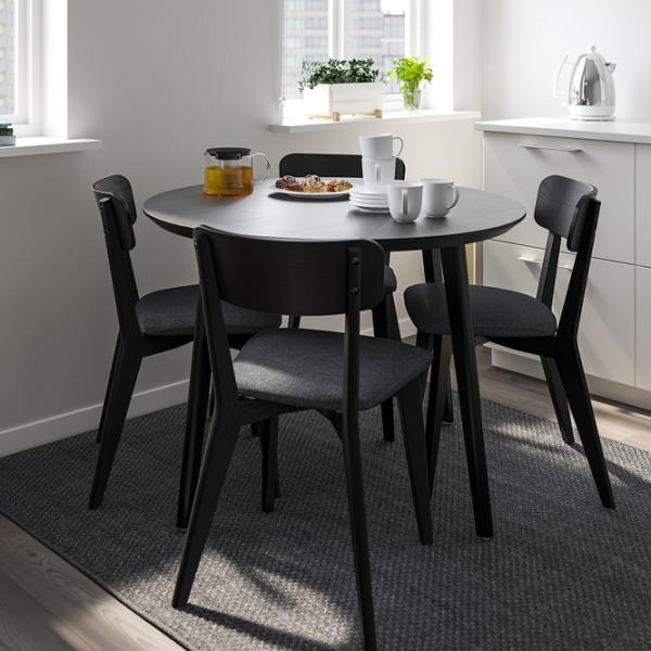 Обеденные стол со стульями Ikea Lisabo Круглая / МДФ / Черный photo 4 Обеденные стол со стульями Ikea Lisabo Круглая / МДФ / Черный photo 4