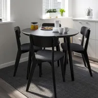 Set masă și scaune Ikea Lisabo Rotundă / MDF / Black photo 4