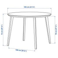 Set masă și scaune Ikea Lisabo Rotundă / MDF / Black photo 6