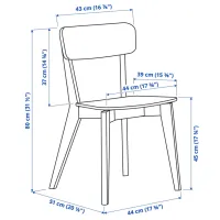 Set masă și scaune Ikea Lisabo Rotundă / MDF / Black photo 8