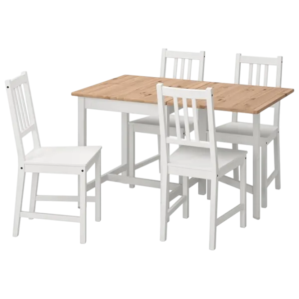 Set masă și scaune Ikea Pinntorp/Stefan Pătrată / Lemn / Light Brown photo 1