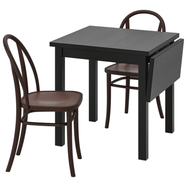 Set masă și scaune Ikea Nordviken/Skogsbo Rotundă / PAL / Black photo 1