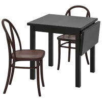 Set masă și scaune Ikea Nordviken/Skogsbo Rotundă / PAL / Black