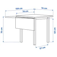 Set masă și scaune Ikea Nordviken/Skogsbo Rotundă / PAL / Black photo 8