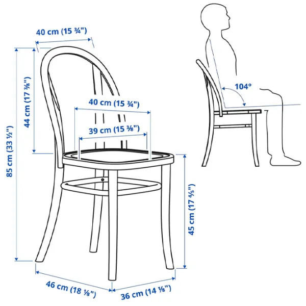 Set masă și scaune Ikea Nordviken/Skogsbo Rotundă / PAL / Black photo 9
