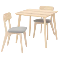 Обеденные стол со стульями Ikea Lisabo/Tallmyra Квадратная / МДФ / Ash