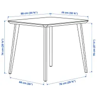 Обеденные стол со стульями Ikea Lisabo/Tallmyra Квадратная / МДФ / Ash photo 8
