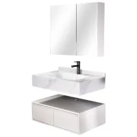 Dulap cu lavoar SanDonna 1016A Pe perete / Piatră sinterizată / White