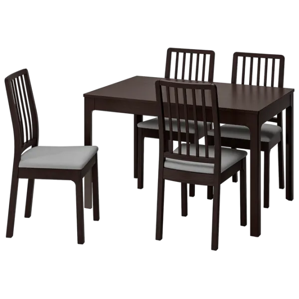 Обеденные стол со стульями Ikea Ekedalen/Orrsta Прямоугольная / ДСП / Тёмно-коричневый photo 1