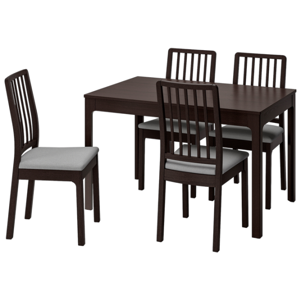 Обеденные стол со стульями Ikea Ekedalen/Orrsta Прямоугольная / ДСП / Тёмно-коричневый photo 1