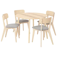 Set masă și scaune Ikea Lisabo/Tallmyra Rotundă / MDF / Ash