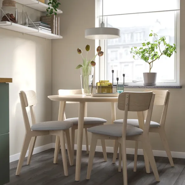 Set masă și scaune Ikea Lisabo/Tallmyra Rotundă / MDF / Ash photo 7