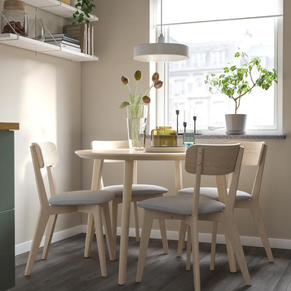 Set masă și scaune Ikea Lisabo/Tallmyra Rotundă / MDF / Ash photo 7