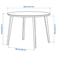 Set masă și scaune Ikea Lisabo/Tallmyra Rotundă / MDF / Ash photo 9