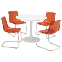 Set masă și scaune Ikea Docksta/Tobias Rotundă / PAL / White