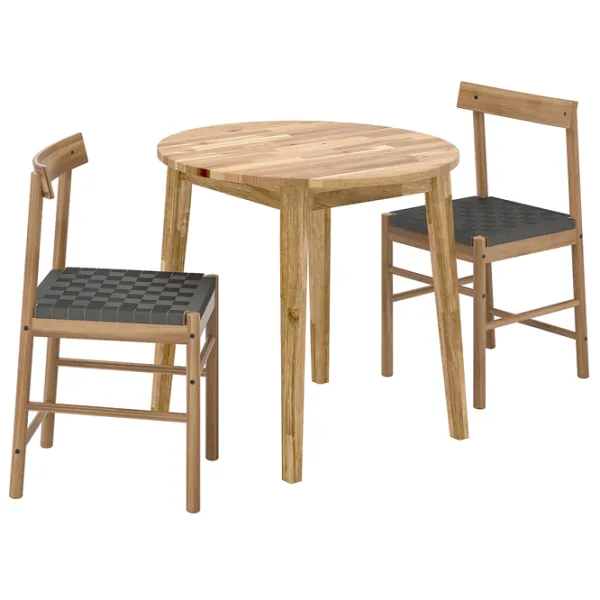 Set masă și scaune Ikea Nackanas Rotundă / Lemn / Acacia photo 1