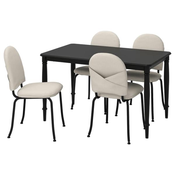 Обеденные стол со стульями Ikea Danderyd/Ebbalycke/Idekulla Прямоугольная / ДСП / Черный photo 1