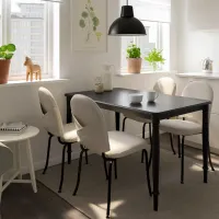 Обеденные стол со стульями Ikea Danderyd/Ebbalycke/Idekulla Прямоугольная / ДСП / Черный photo 7
