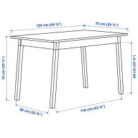 Обеденные стол со стульями Ikea Pinntorp/Katorp Прямоугольная / Дерево / Светло-коричневый photo 9