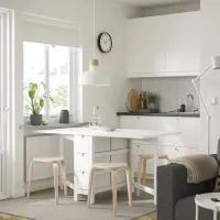 Обеденные стол со стульями Ikea Norden/Kyrre Прямоугольная / ДСП / Белый photo 7