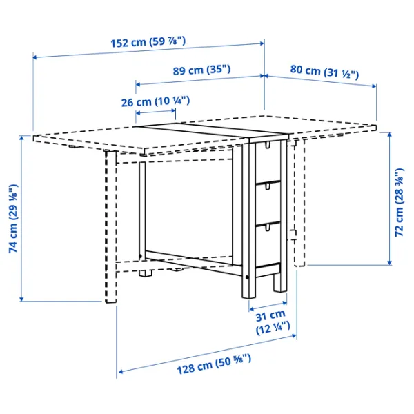 Set masă și scaune Ikea Norden/Kyrre Dreptunghiulară / PAL / White photo 12