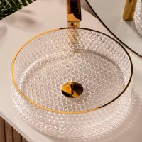 Lavoar SanDonna Mira Rotundă / Suprapuse / Transparent Gold photo 4
