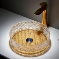 Lavoar SanDonna Mira Rotundă / Suprapuse / Gold photo 3