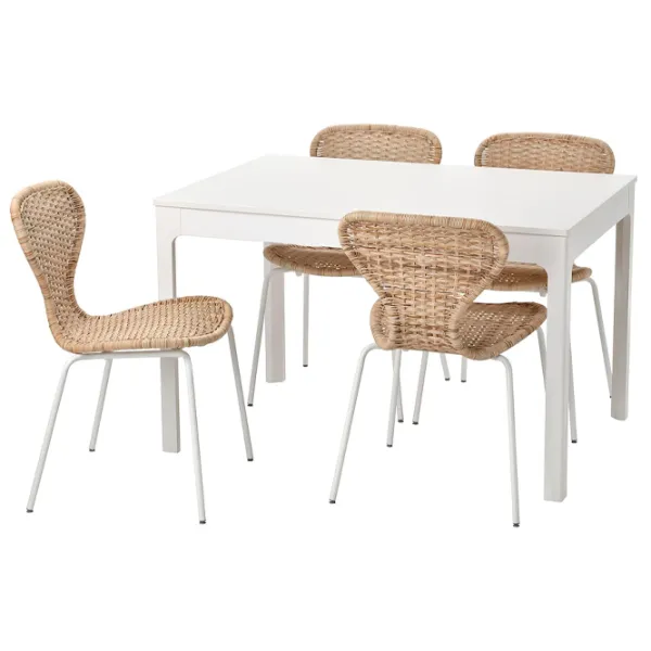 Обеденные стол со стульями Ikea Ekedalen/Alvsta Прямоугольная / ДСП / Белый photo 1