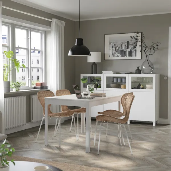 Обеденные стол со стульями Ikea Ekedalen/Alvsta Прямоугольная / ДСП / Белый photo 8