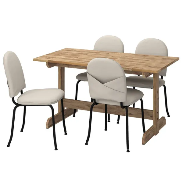 Обеденные стол со стульями Ikea Nackanas/Ebbalycke/Idekulla Прямоугольная / Дерево / Acacia photo 1