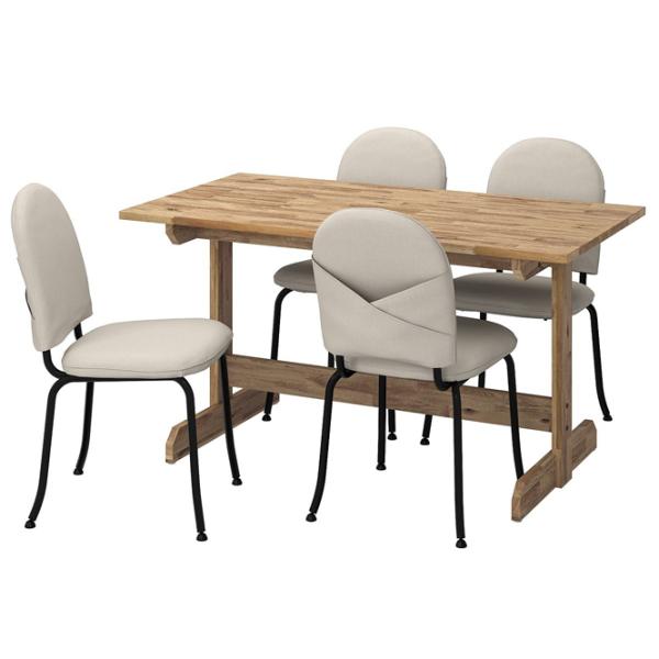 Обеденные стол со стульями Ikea Nackanas/Ebbalycke/Idekulla Прямоугольная / Дерево / Acacia photo 1