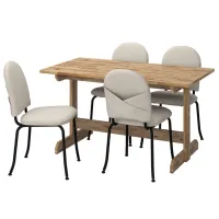 Обеденные стол со стульями Ikea Nackanas/Ebbalycke/Idekulla Прямоугольная / Дерево / Acacia