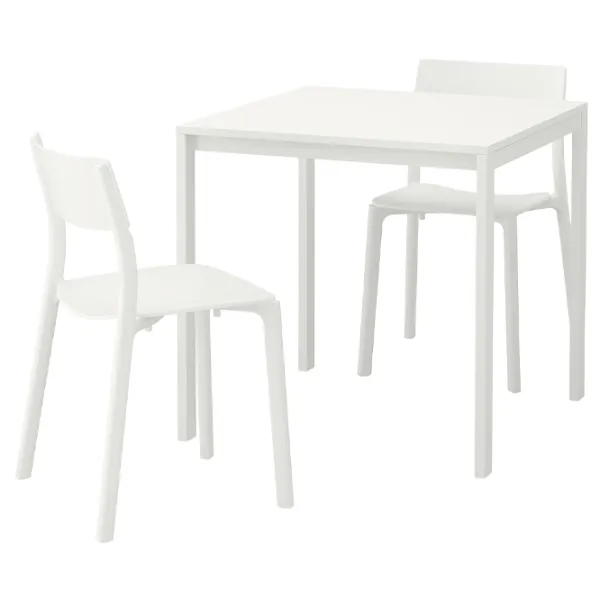 Обеденные стол со стульями Ikea Melltorp/Janinge Квадратная / ДСП / Белый photo 1