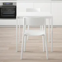 Обеденные стол со стульями Ikea Melltorp/Janinge Квадратная / ДСП / Белый photo 5