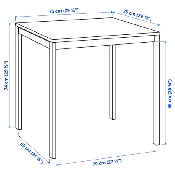 Обеденные стол со стульями Ikea Melltorp/Janinge Квадратная / ДСП / Белый photo 6