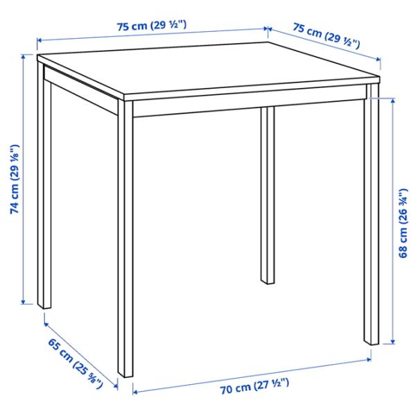 Обеденные стол со стульями Ikea Melltorp/Janinge Квадратная / ДСП / Белый photo 6