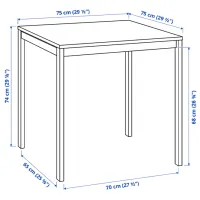 Обеденные стол со стульями Ikea Melltorp/Janinge Квадратная / ДСП / Белый photo 6