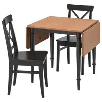 Обеденные стол со стульями Ikea Danderyd/Ingolf Прямоугольная / Дерево / Шпон сосны
