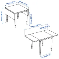 Set masă și scaune Ikea Danderyd/Ingolf Dreptunghiulară / Lemn / Pine veneer photo 12
