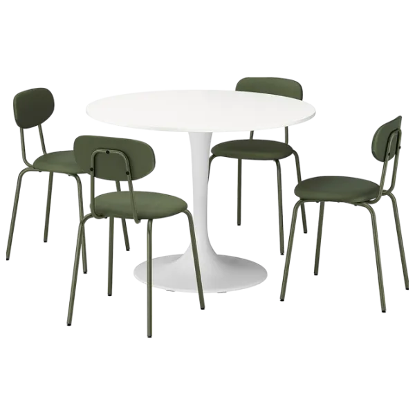 Set masă și scaune Ikea Ikea Docksta/Ostano/Remmarn Rotundă / PAL / White photo 1