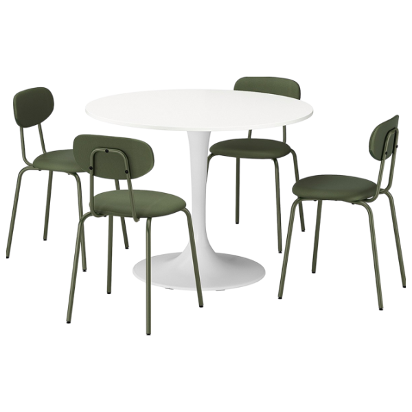 Set masă și scaune Ikea Ikea Docksta/Ostano/Remmarn Rotundă / PAL / White photo 1
