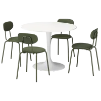 Обеденные стол со стульями Ikea Ikea Docksta/Ostano/Remmarn Круглая / ДСП / Белый